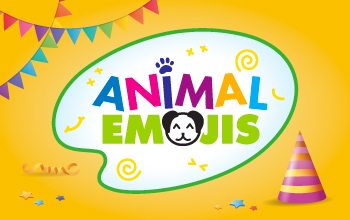 Program logo for our Animal Emojis birthday party.
